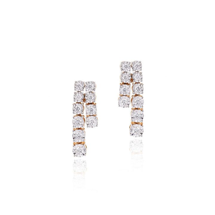 Gold and Dimond Starlit Steps Studded Earring