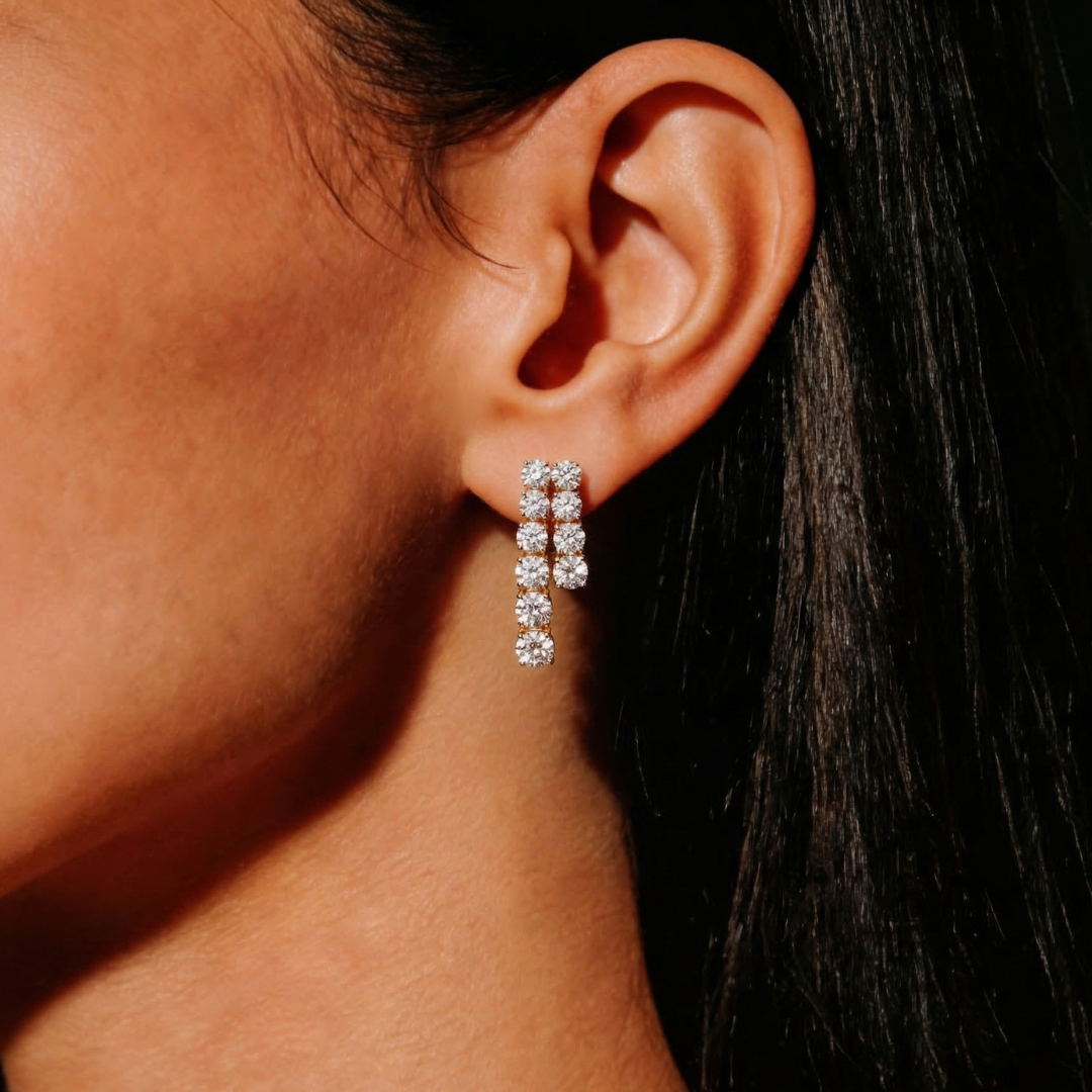 Gold and Dimond Starlit Steps Studded Earring