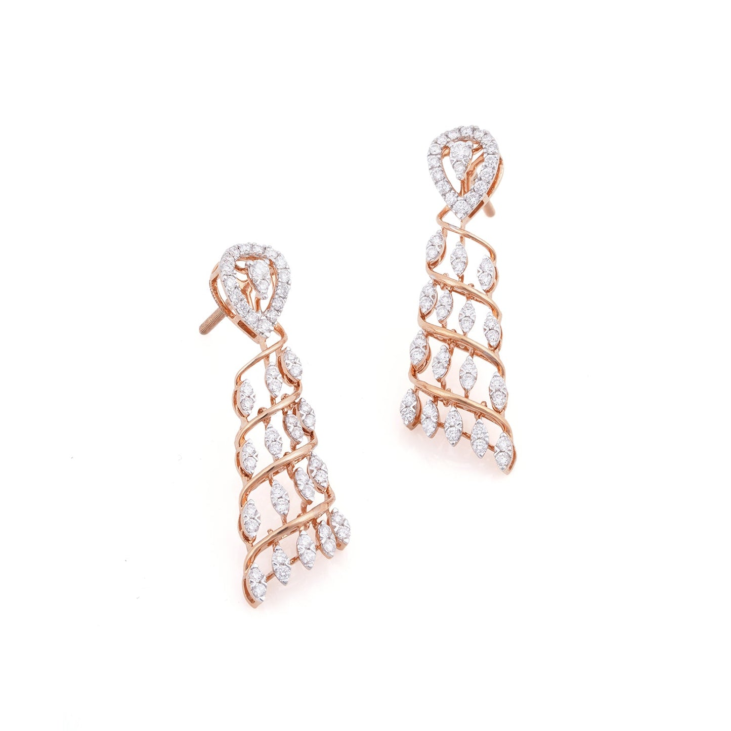 Aaranya Vine Drop Gold Earrings