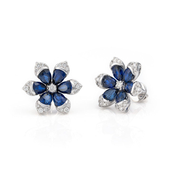 Midnight Bloom Sapphire Earrings