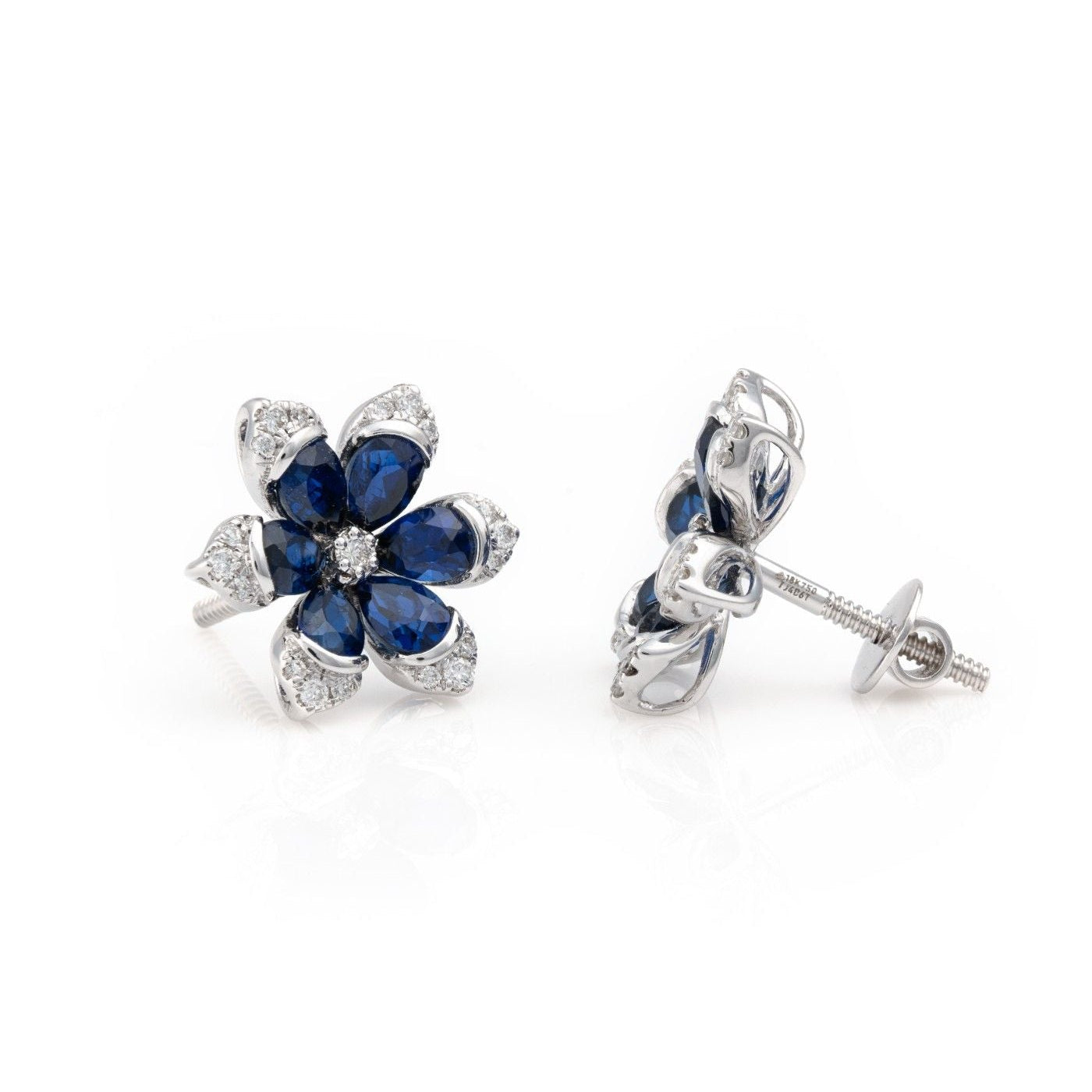 Midnight Bloom Sapphire Earrings