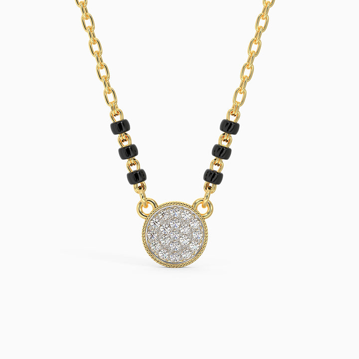 Gold Charmed Diamond Mangalsutra