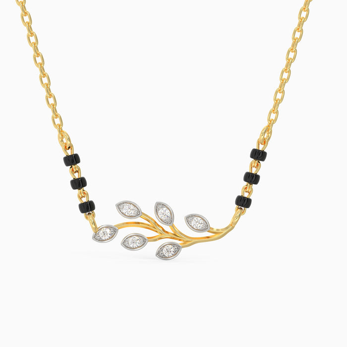 Gold Leaf Diamond Mangalsutra