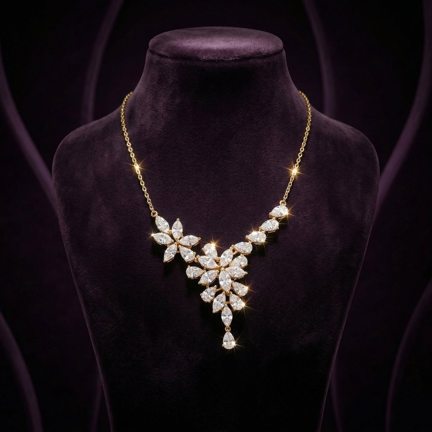Floral Cascade Diamond Necklace