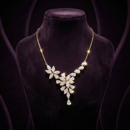 Floral Cascade Diamond Necklace