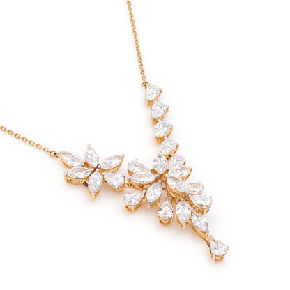 Floral Cascade Diamond Necklace