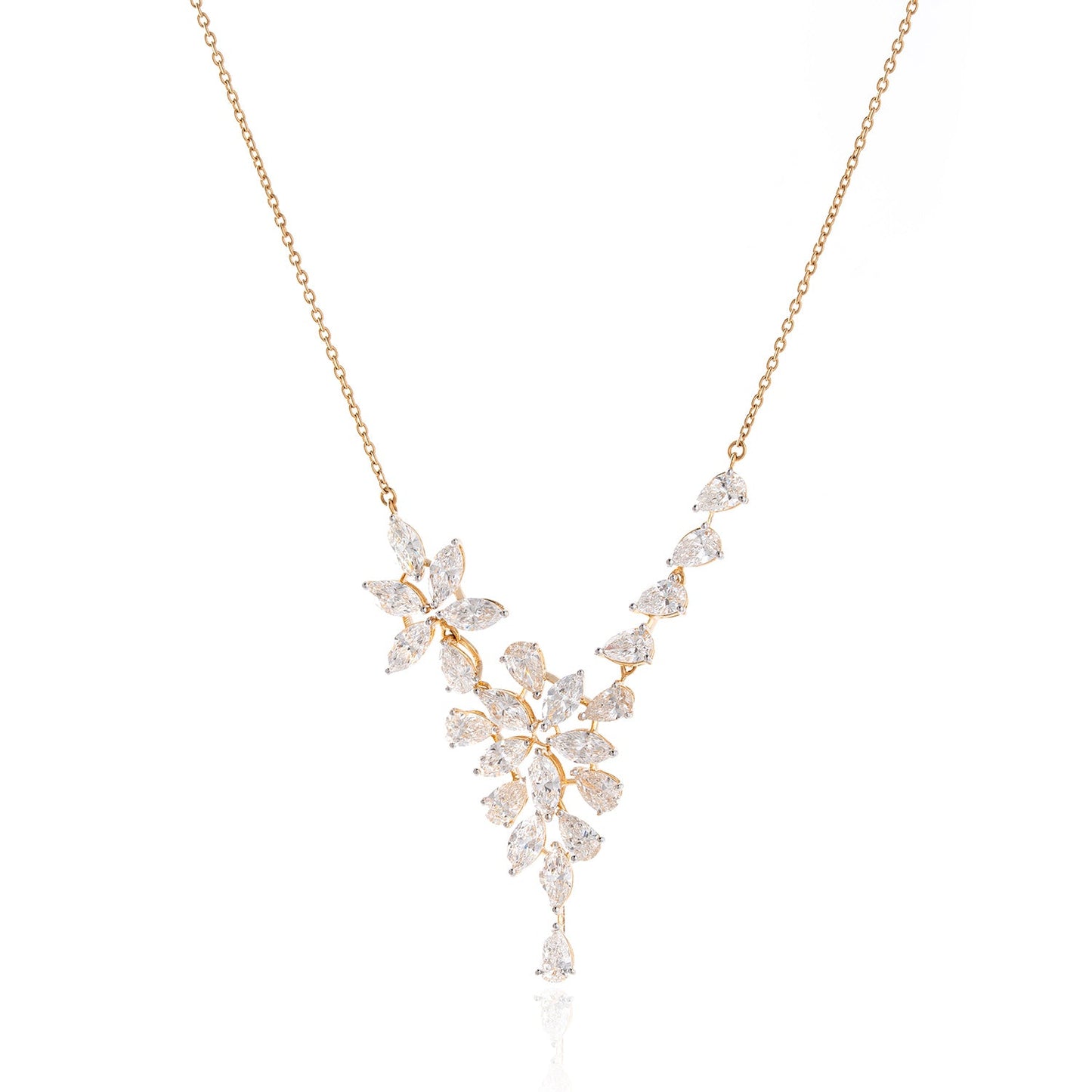 Floral Cascade Diamond Necklace