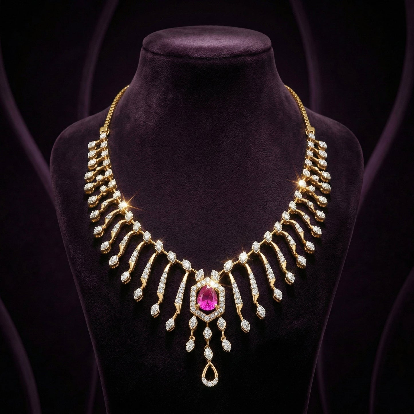 Blush Radiance Fringe Necklace