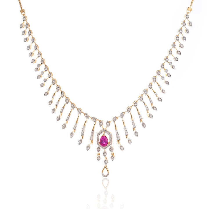 Blush Radiance Fringe Necklace