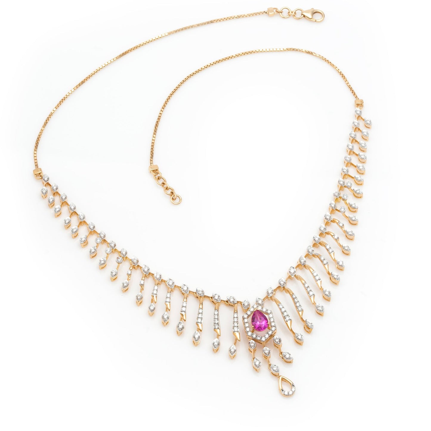 Blush Radiance Fringe Necklace