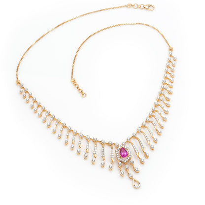 Blush Radiance Fringe Necklace