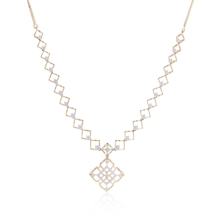 Geo Lattice Diamond Necklace