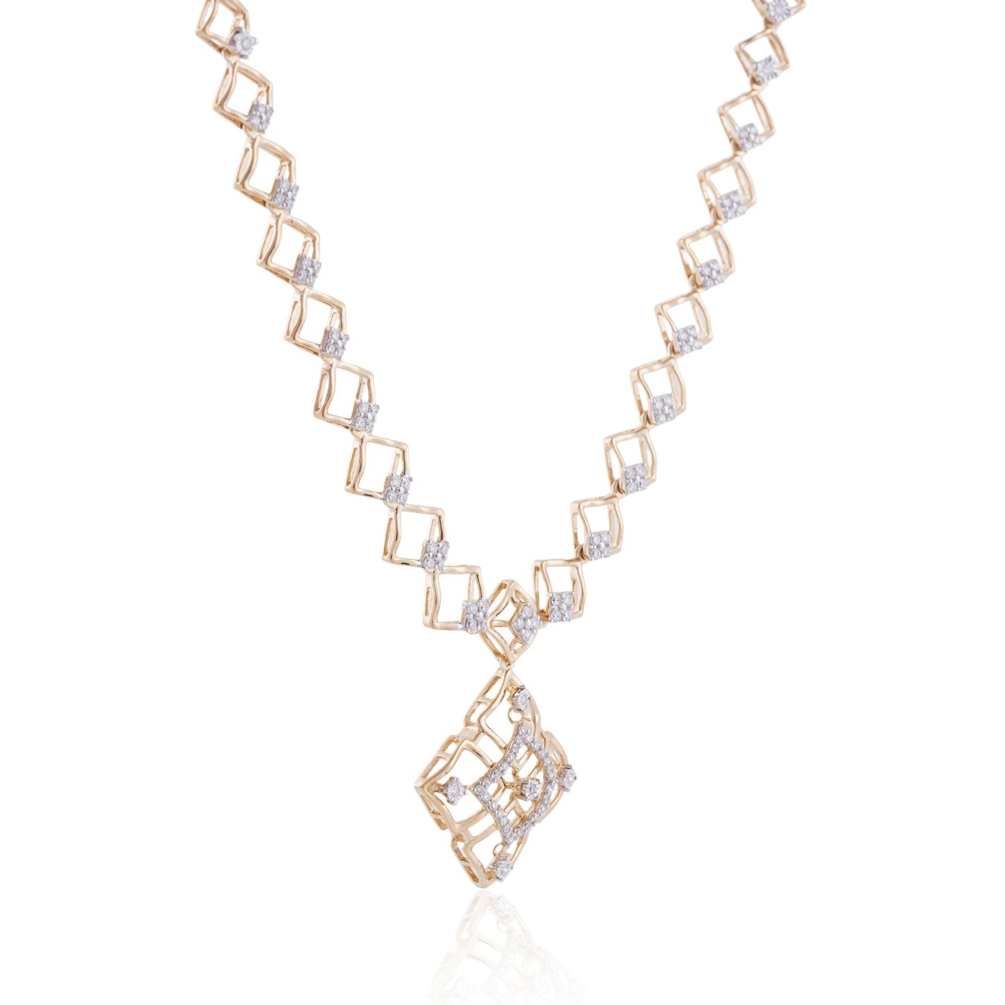 Geo Lattice Diamond Necklace