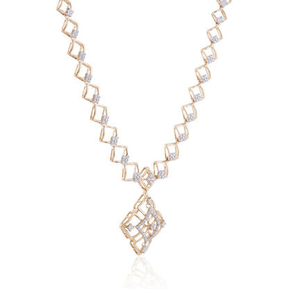 Geo Lattice Diamond Necklace