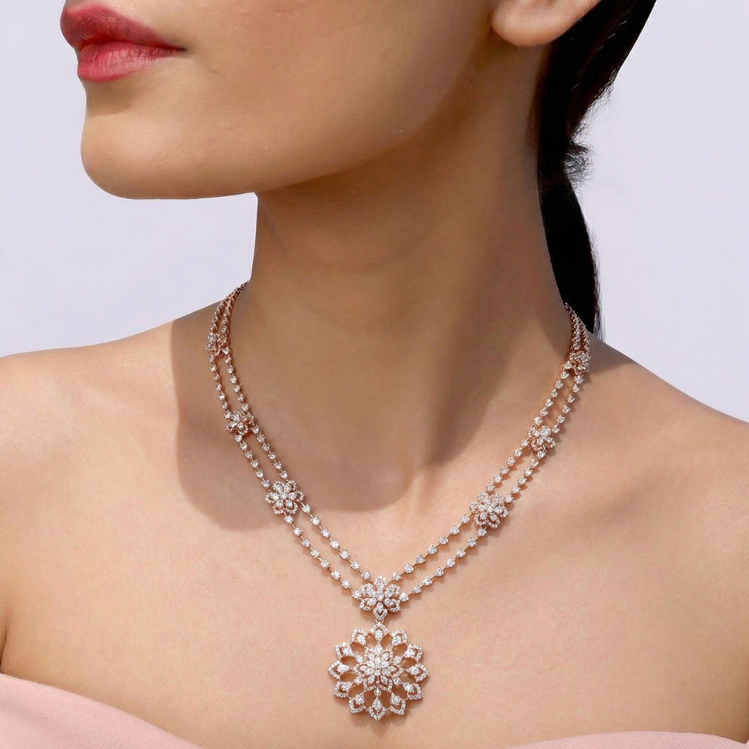 Floral Symphony Diamond Necklace