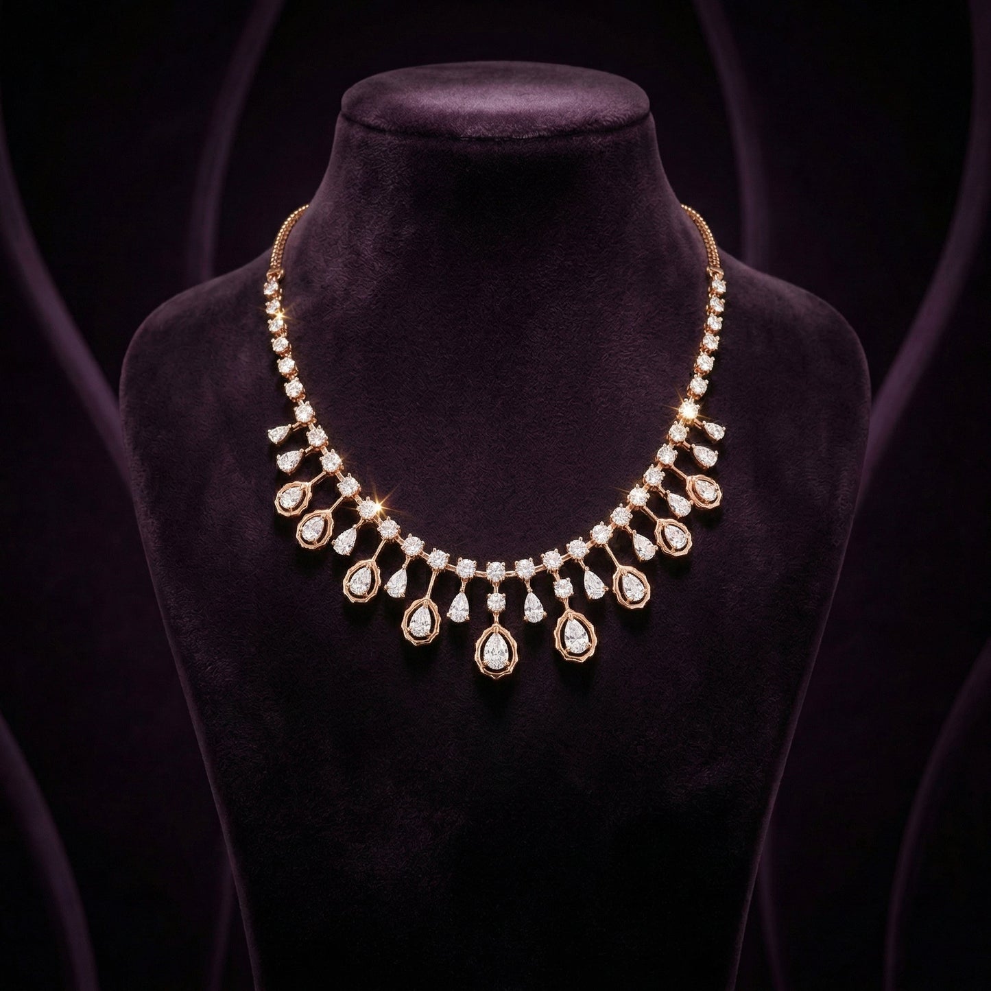 Petal Drop Diamond Necklace