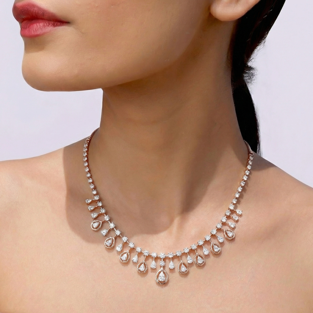 Petal Drop Diamond Necklace