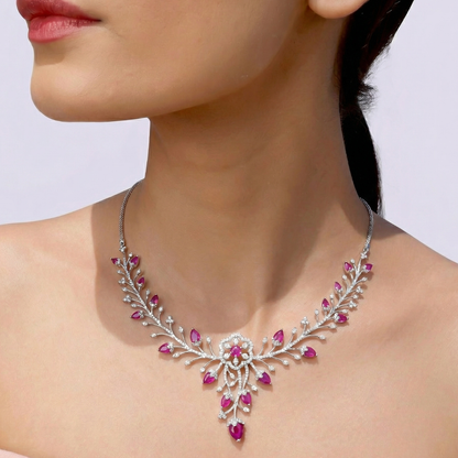 Blush Vine Diamond Necklace