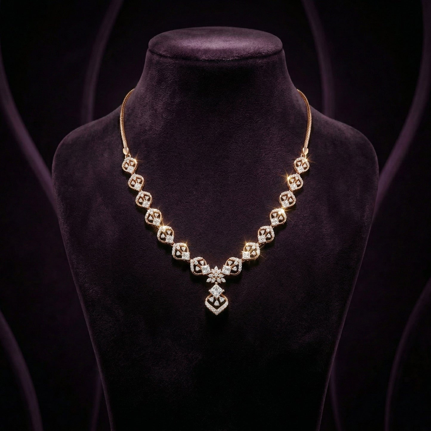 Ornate Link Diamond Necklace