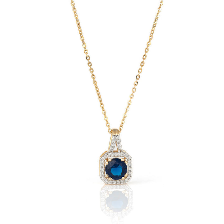 Aurelia Sapphire Halo Pendant