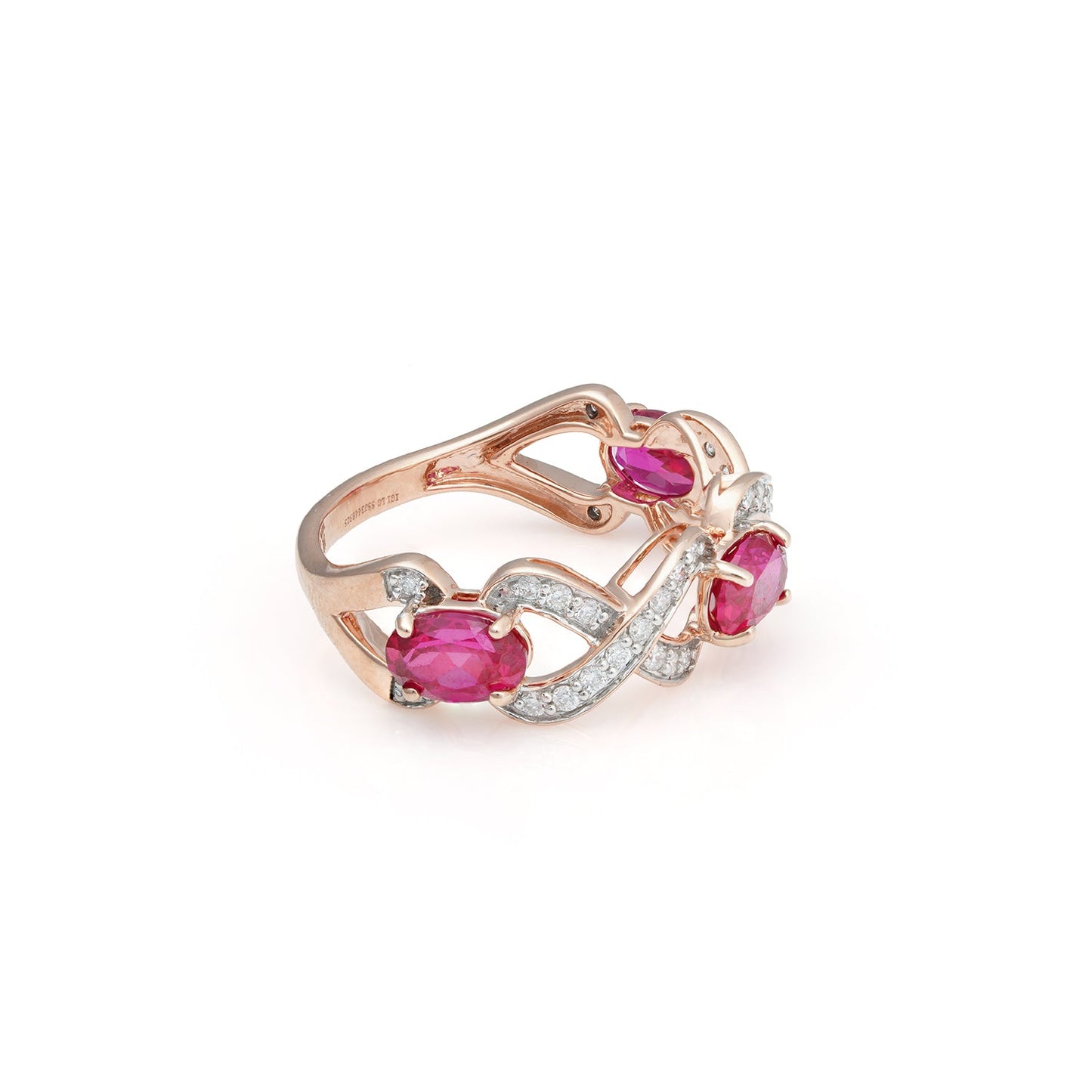 Ruby Wave Diamond Ring