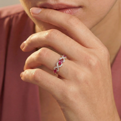 Ruby Wave Diamond Ring