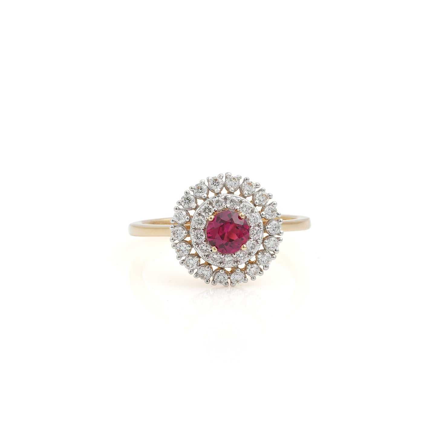 Ruby Halo Diamond Ring
