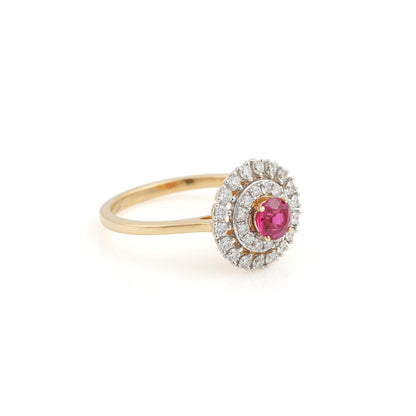 Ruby Halo Diamond Ring