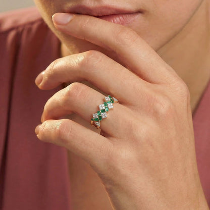 Vanika Crest Gold Ring