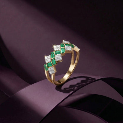 Vanika Crest Gold Ring