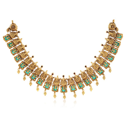 Gold Laxmi Emerald Haar