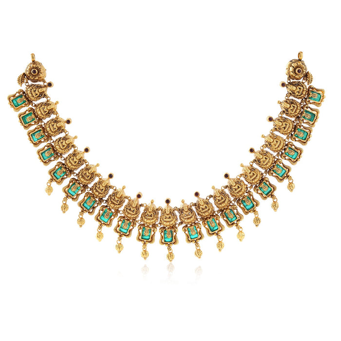 Gold Laxmi Emerald Haar