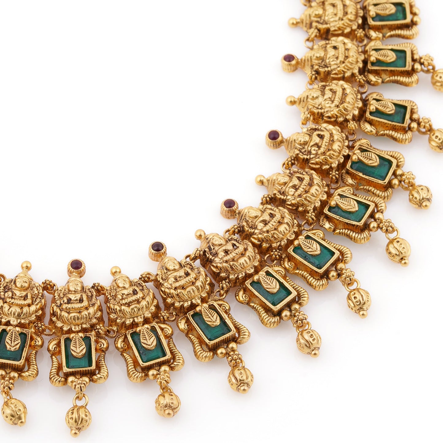 Gold Laxmi Emerald Haar