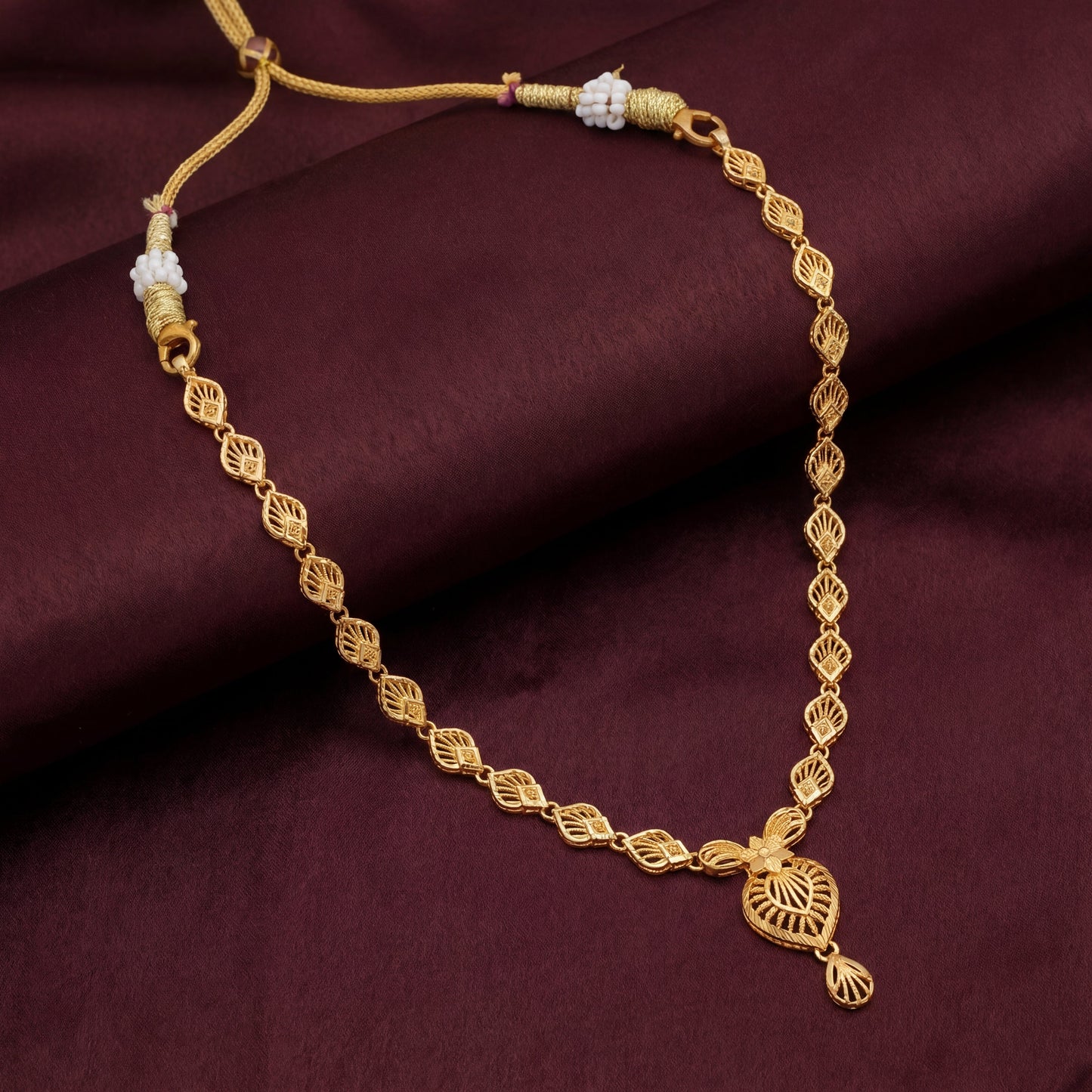 Vireya Leaf Gold Necklace