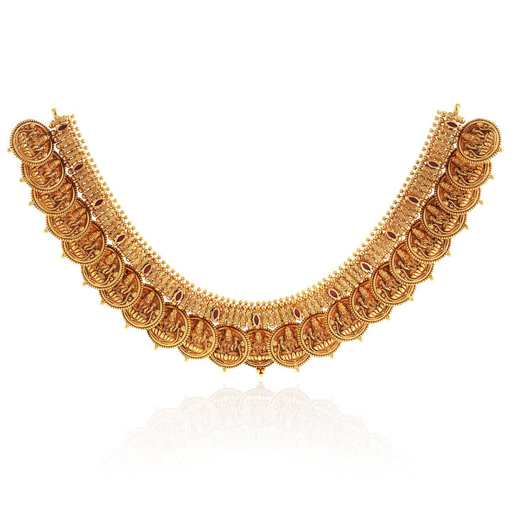 Gold Mahalakshmi Kasumala Necklace