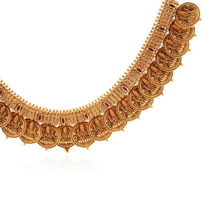 Gold Mahalakshmi Kasumala Necklace