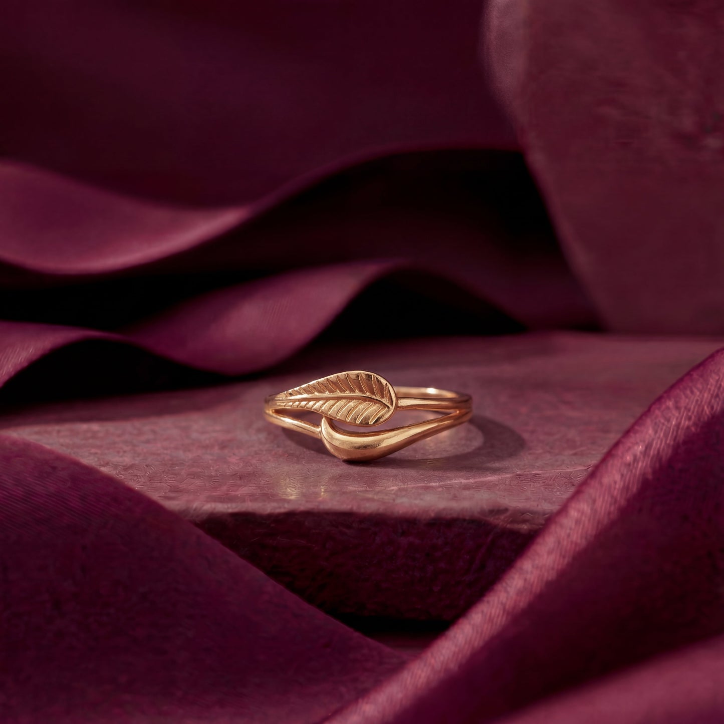 Tarini Leaf Gold Ring