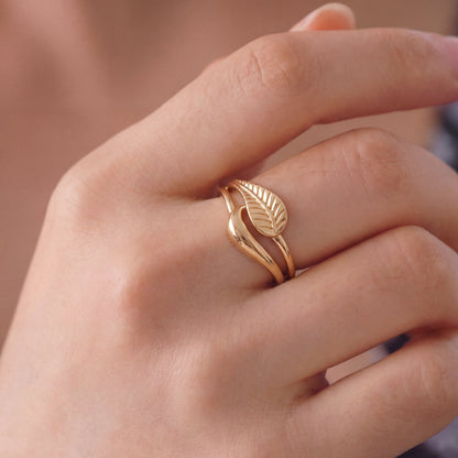 Tarini Leaf Gold Ring