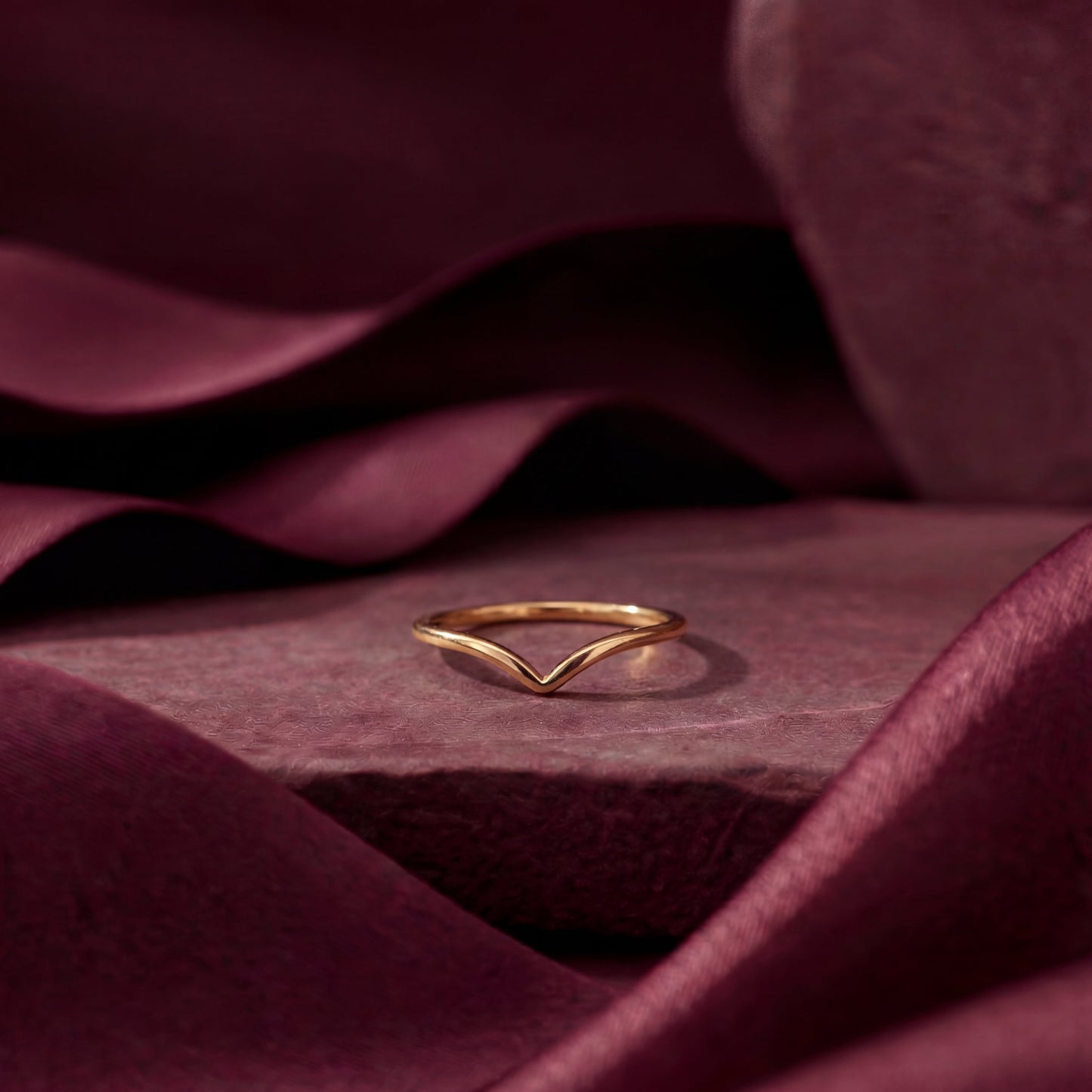 Tara V-Band Gold Ring