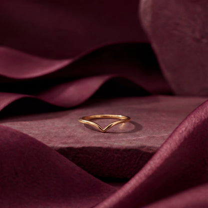 Tara V-Band Gold Ring