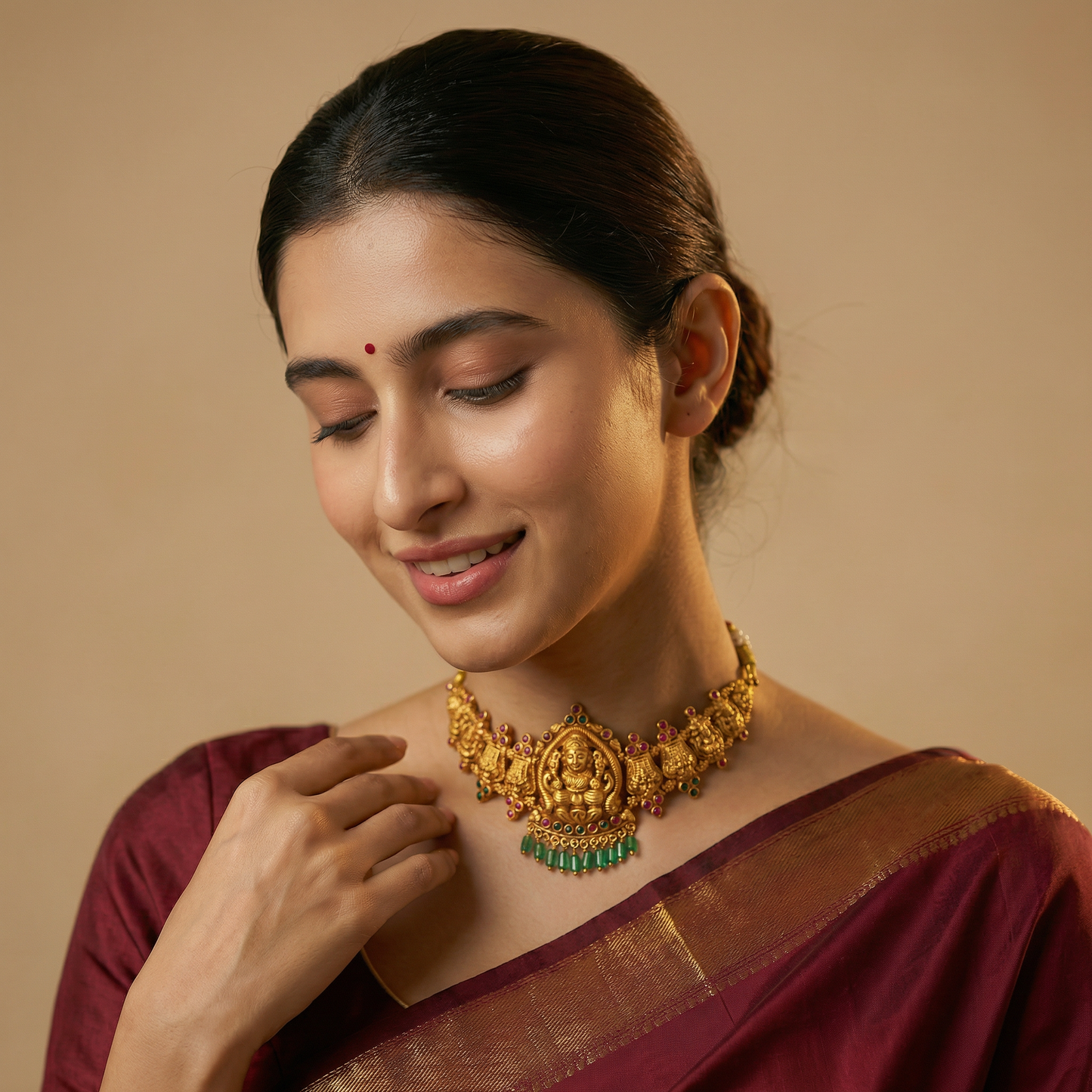 Golden Lakshmi Temple Choker