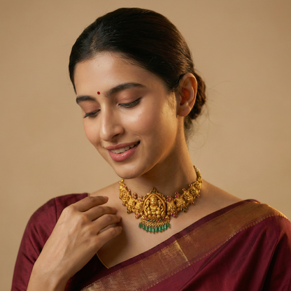 Golden Lakshmi Temple Choker