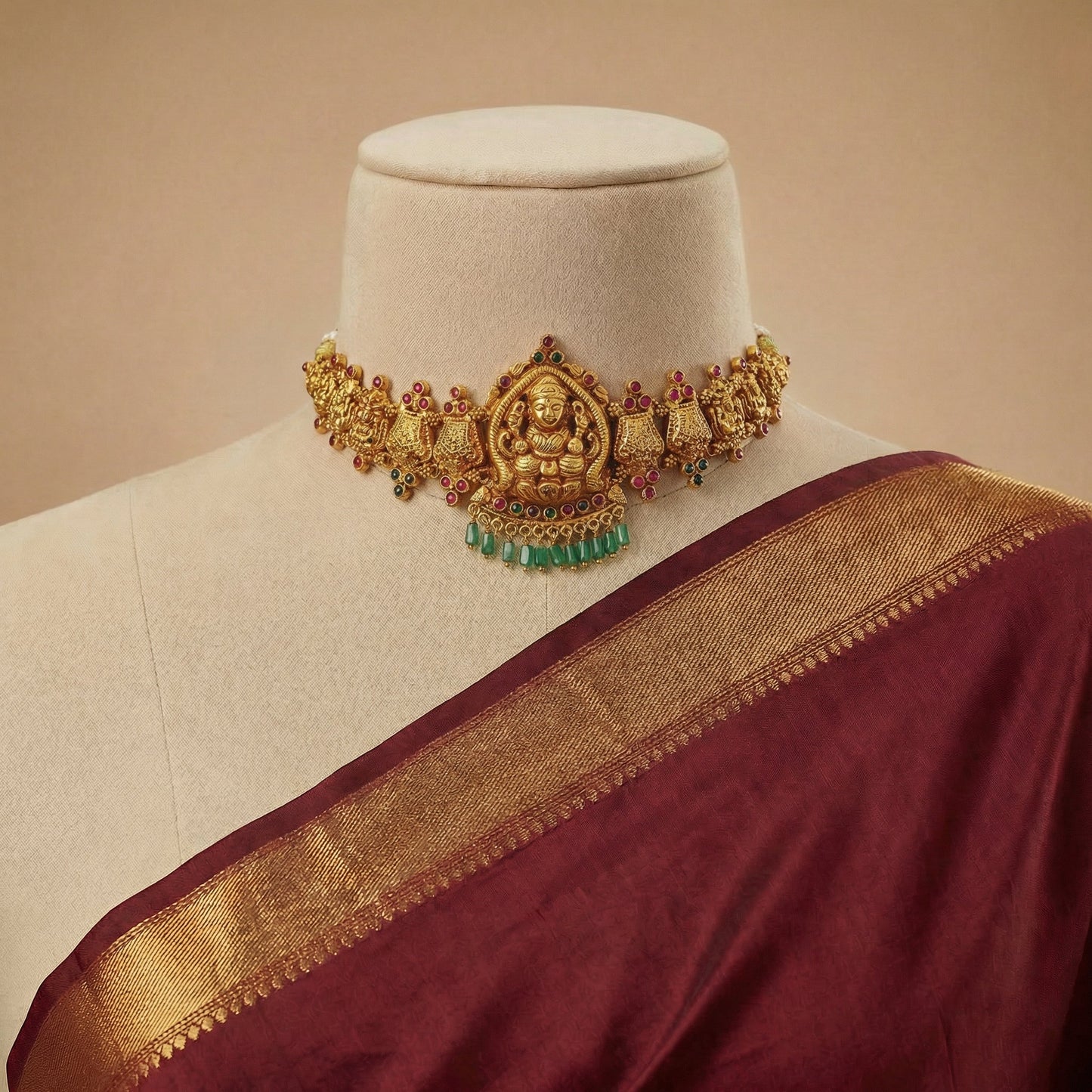 Golden Lakshmi Temple Choker