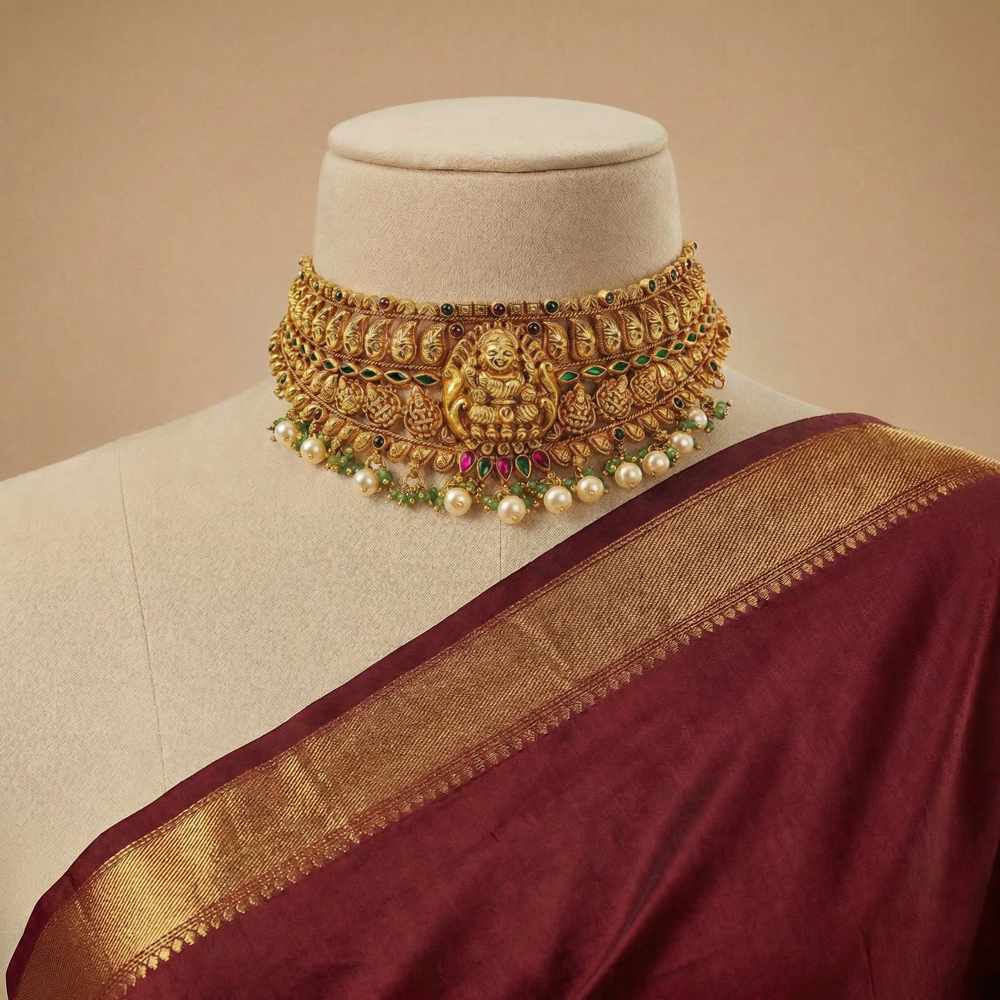 Golden Lakshmi Antique Choker