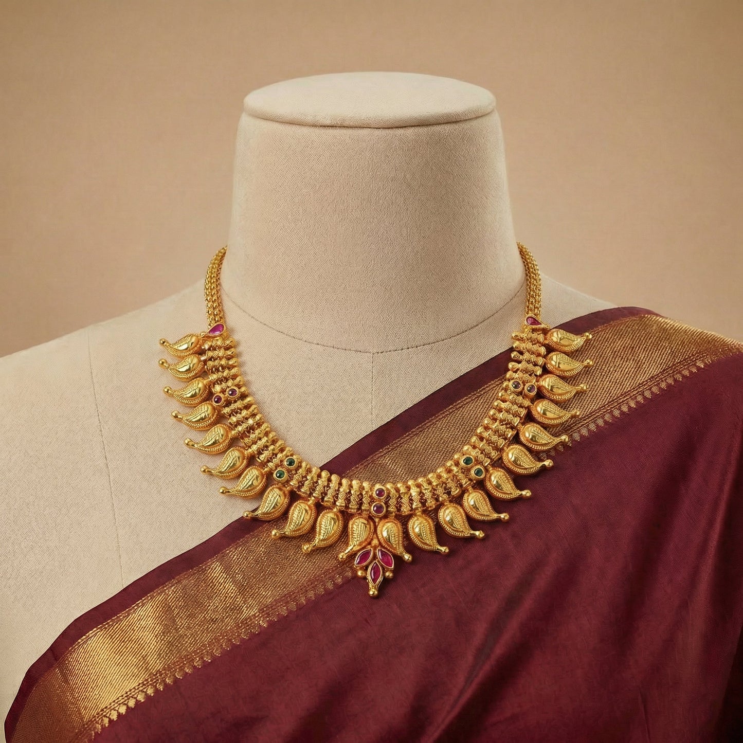 Golden Traditional Mango Necklace