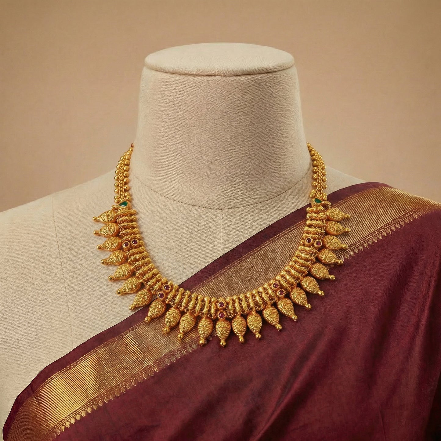Golden Dainty Bead Haram