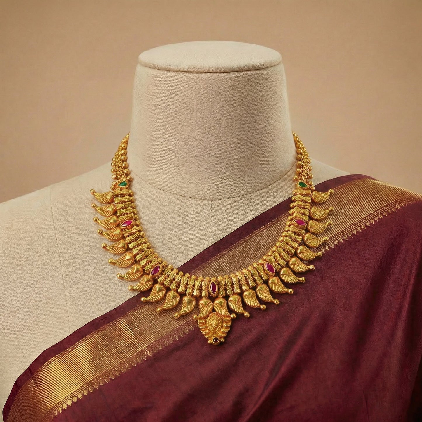 Golden Traditional Mango Necklace