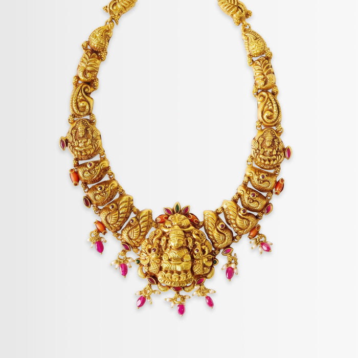 Golden Lakshmi Nakshi Haar