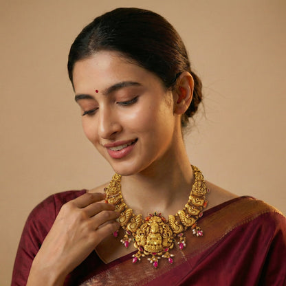 Golden Lakshmi Nakshi Haar