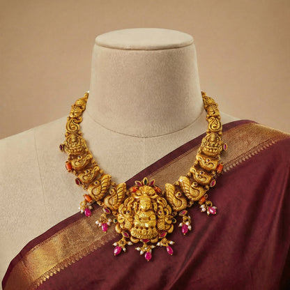 Golden Lakshmi Nakshi Haar